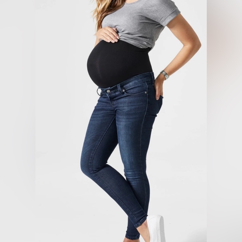 BLANQI Blue Skinny Maternity Jeans with Stretchy Panel